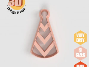 Conjunto de cortador de formato de chap&eacute;u de festa STL - 9 tamanhos perfeitos e biscoitos, fabrica&ccedil;&atilde;o de joias e artesanato exclusivo Modelo de Impressão 3D