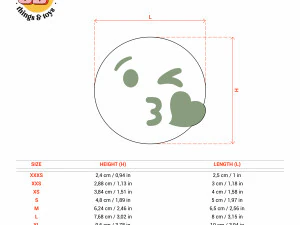 STL Emoji Kiss Shaped Cutter set - 9 Sizes Perfect andBiscuits Jewelry Making and Crafts Unique 3D Print Model