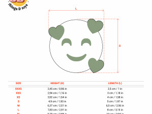 STL Emoji Face Hearts Shaped Cutter set - 9 Sizes Perfect Biscuits Jewelry Making and Crafts Unique Modelo de impresión 3D