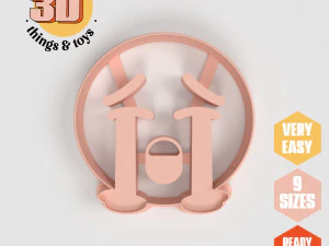 Juego de cortadores con forma de llanto de Emoji STL - 9 tama&ntilde;os Galletas perfectas Fabricaci&oacute;n de joyas y manualidades &Uacute;nicas Modelo de impresión 3D
