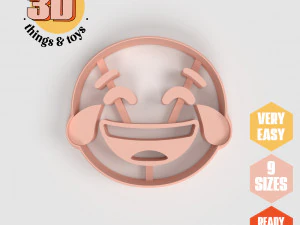Juego de cortadores con forma de risa STL Emoji - 9 tama&ntilde;os Galletas perfectas Fabricaci&oacute;n de joyas y manualidades &Uacute;nicas Modelo de impresión 3D