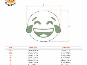 STL Emoji Laugh Shaped Cutter set - 9 Sizes Perfect Biscuits Jewelry Making and Crafts Unique 3D Print Model