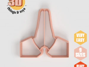 STL Emoji Hands Pray Shaped Cutter set - 9 Tamaños Galletas Perfectas Fabricación de Joyas y Manualidades Únicas Modelo de impresión 3D