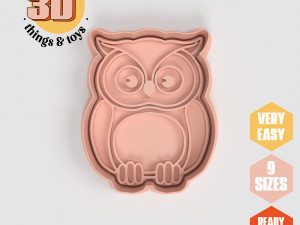 STL Animal Owls Shape Cutter set - 9 Sizes Perfect Biscuits Jewelry Making and Crafts Unique 3D Print Model
