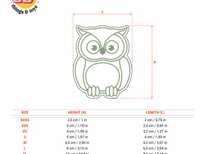 STL Animal Owls Shape Cutter set - 9 Sizes Perfect Biscuits Jewelry Making and Crafts Unique 3D 打印模型