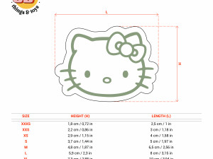 STL Cat Kitty Shape Cutter set - 9 Sizes Perfect Biscuits Jewelry Making and Crafts Unique 3D Принт Модель