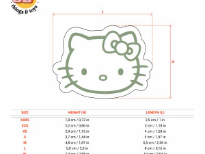 STL Cat Kitty Şekil Kesici set - 9 Boyutlu M&uuml;kemmel Bisk&uuml;vi Takı Yapımı ve El Sanatları Benzersiz 3D Baskı Modeli