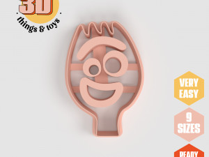 STL Fork with Face Shape Cutter set - 9 Sizes Perfect Biscuits Jewelry Making and Crafts Unique 3D Print Model