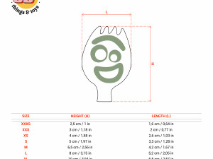 STL Fork with Face Shape Cutter set - 9 Sizes Perfect Biscuits Jewelry Making and Crafts Unique 3D Print Model