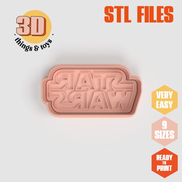 STL Logo Star Wars Shape Cutter set - 9 Sizes Perfect Biscuits Jewelry Making and Crafts Unique Modelo de impresión 3D .c4d .max .obj .3ds .fbx .stl .blend 