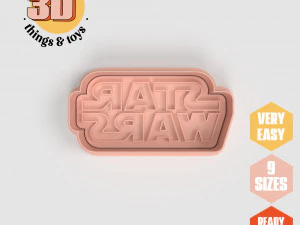 Juego de cortadores con forma de Star Wars con logotipo STL, 9 tama&ntilde;os, galletas perfectas, fabricaci&oacute;n de joyas y manualidades &uacute;nicas Modelo de impresión 3D
