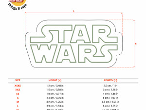 STL Logo Star Wars Shape Cutter set - 9 Sizes Perfect Biscuits Jewelry Making and Crafts Unique Modelo de impresión 3D