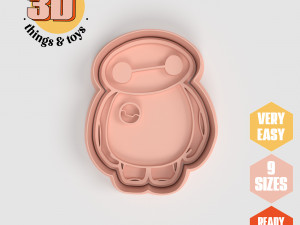 STL Baymax Big hero Shape Cutter set - 9 Sizes Perfect Biscuits Jewelry Making and Crafts Unique 3D Print Model