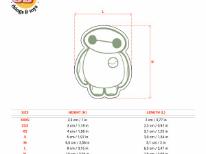 STL Baymax Big hero Shape Cutter set - 9 Sizes Perfect Biscuits Jewelry Making and Crafts Unique 3D Baskı Modeli