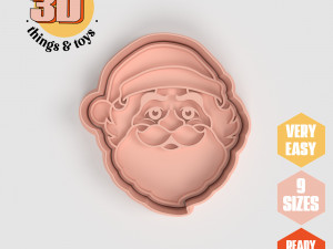 STL Christmas Santa Claus Shape Cutter- 9 Sizes Perfect Biscuits Jewelry Making and Crafts Unique 3D 프린트 모델