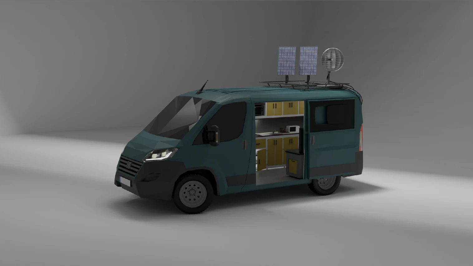 Низкополигональный минивэн 3D Модель .c4d .max .obj .3ds .fbx .stl .blend 