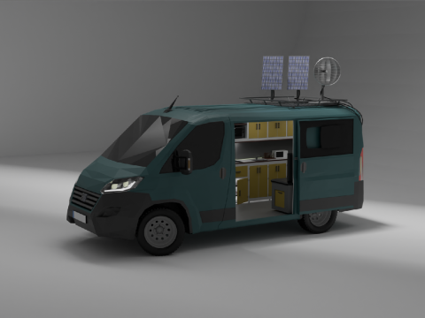 Low poly minivan 3D Model
