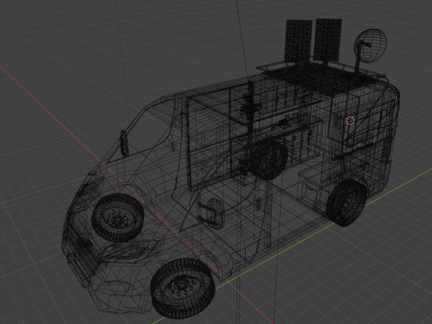 Low poly minivan 3D Model