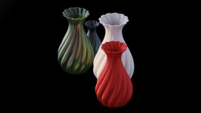 Flower Vase 3D 打印模型 .c4d .max .obj .3ds .fbx .stl .blend 