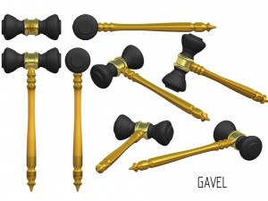 Gavel Judges Hammer 3D 프린트 모델
