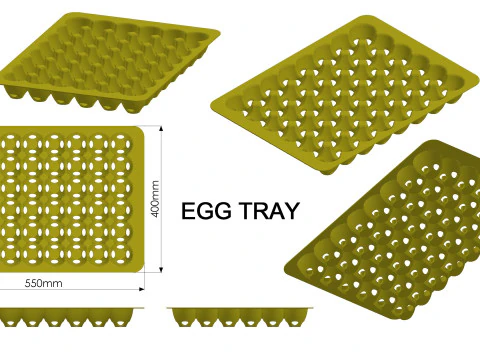 Egg Tray 3D Print Model