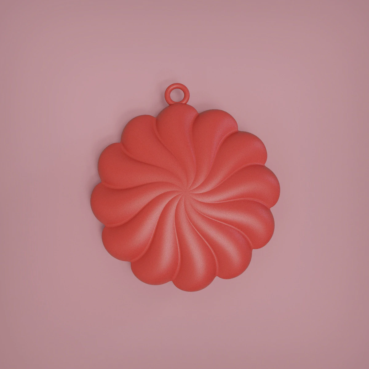 Flower Pendant 3D Print Model .c4d .max .obj .3ds .fbx .stl .blend 
