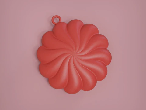 Flower Pendant 3D Print Model