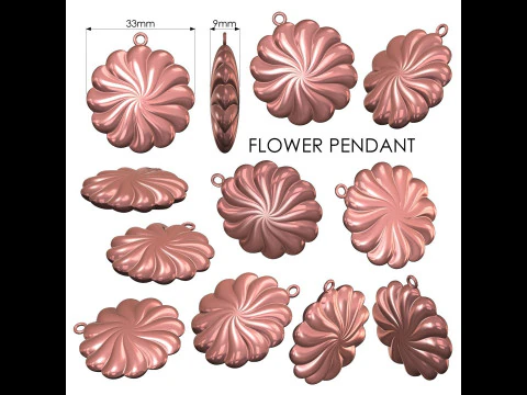 Flower Pendant 3D Print Model