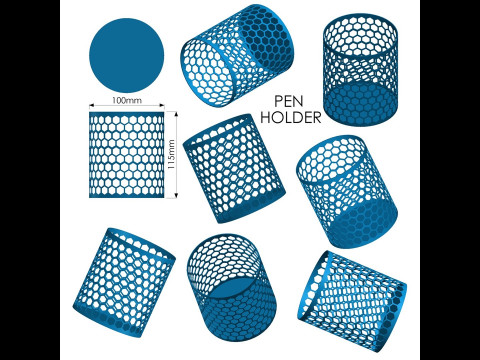 Honeycomb Pen Holder 3Dプリントモデル