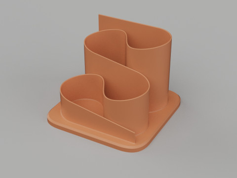 Curve Shaped Pen Stand 3D Принт Модель