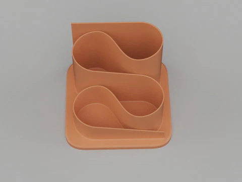 Curve Shaped Pen Stand 3D Print Model