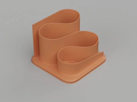 Curve Shaped Pen Stand 3D Print Model