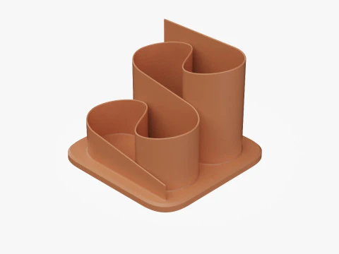 Curve Shaped Pen Stand 3D Print Model