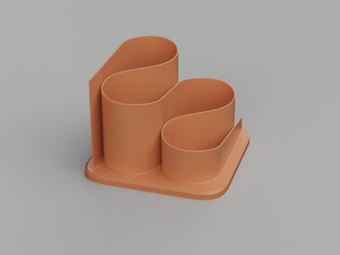 Curve Shaped Pen Stand 3D Принт Модель