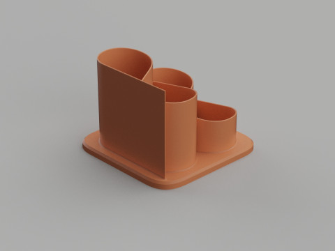 Curve Shaped Pen Stand 3D Принт Модель
