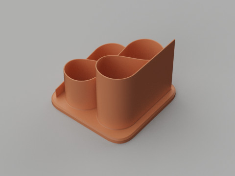 Curve Shaped Pen Stand 3D Принт Модель