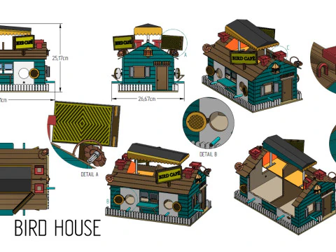 Bird House 3D Print Model