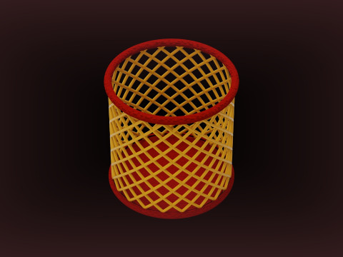 Cylindrical Basket Model Cetak 3D