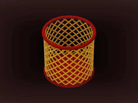 Cylindrical Basket 3D Print Model