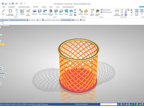 Cylindrical Basket Model Cetak 3D