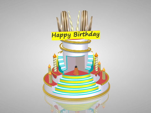 Birthday Cake 3D 프린트 모델