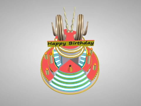 Birthday Cake 3D Print Model