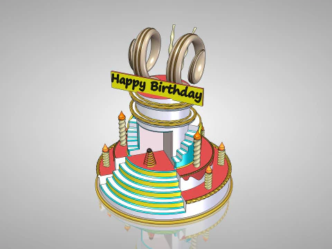 Birthday Cake 3D Print Model