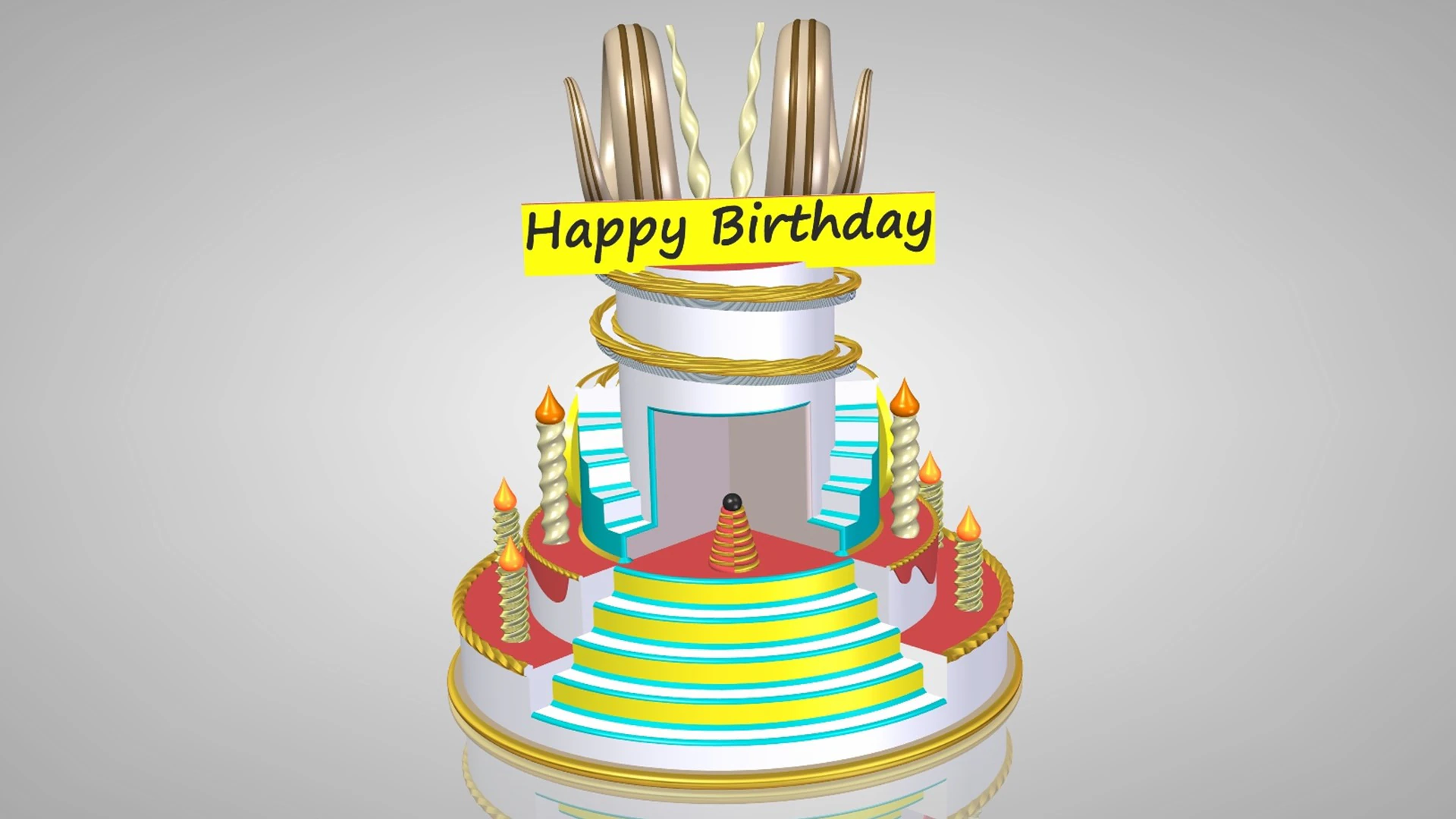 Birthday Cake 3D Print Model .c4d .max .obj .3ds .fbx .stl .blend