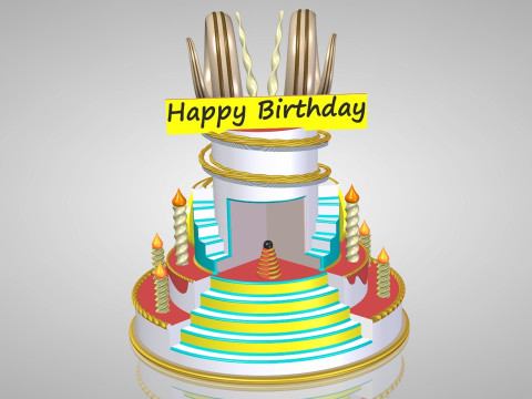 Birthday Cake 3Dプリントモデル