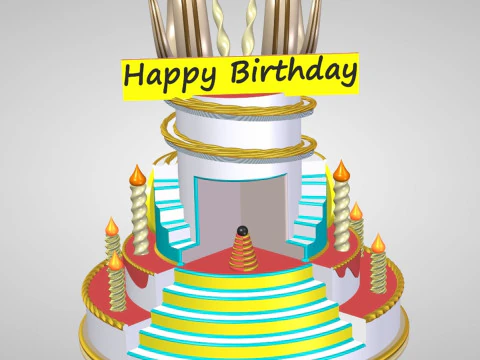 Birthday Cake 3D Print Model