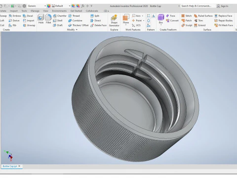 Plastic Bottle Cap 3D Print Model