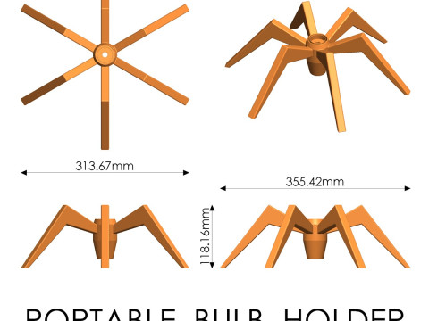 Portal&aacute;mparas - Portavelas Modelo de impresión 3D