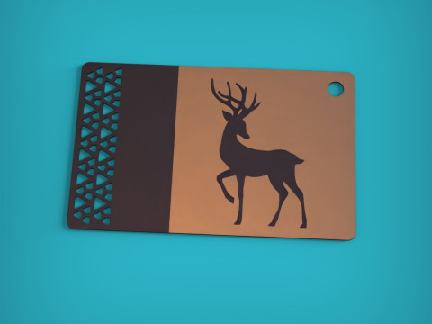 Deer Keychain 3D Print Model