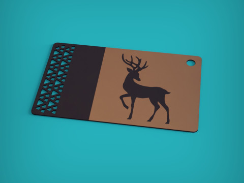 Deer Keychain 3D Print Model